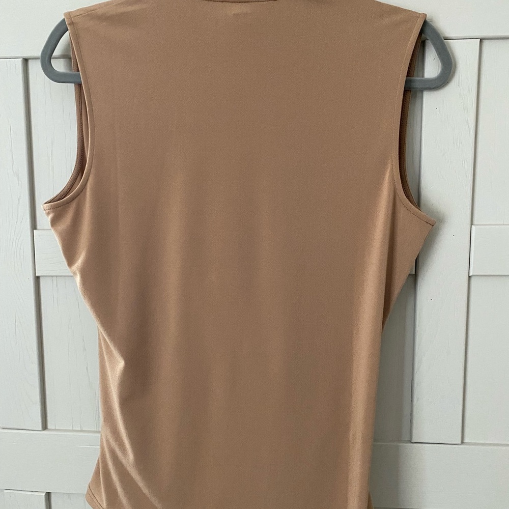 Banana Republic Tan Sleeveless Drape Blouse - Picture 2 of 3